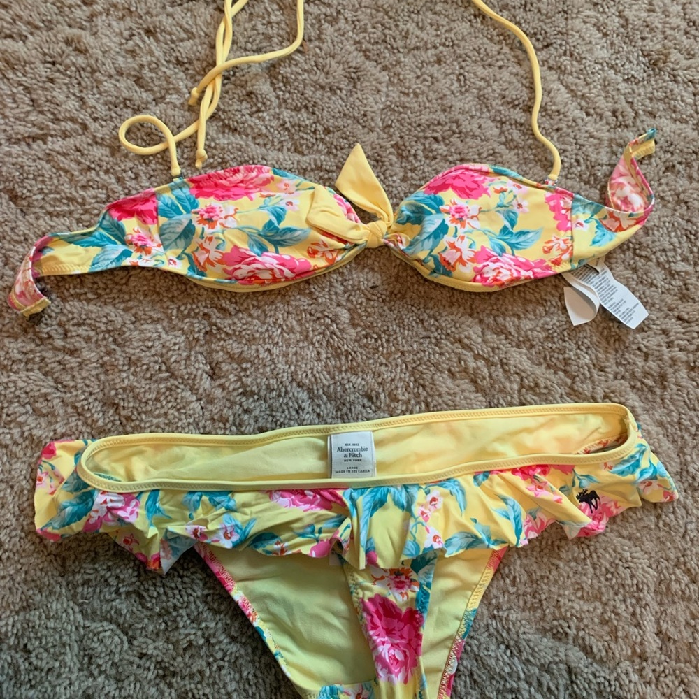 Abercrombie & Fitch Yellow Floral Bikini